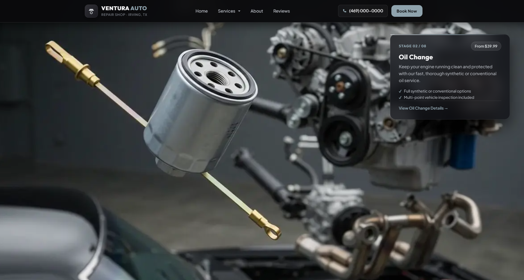 Ventura Auto — Local Service Business Concept Site Interface Screenshot 2